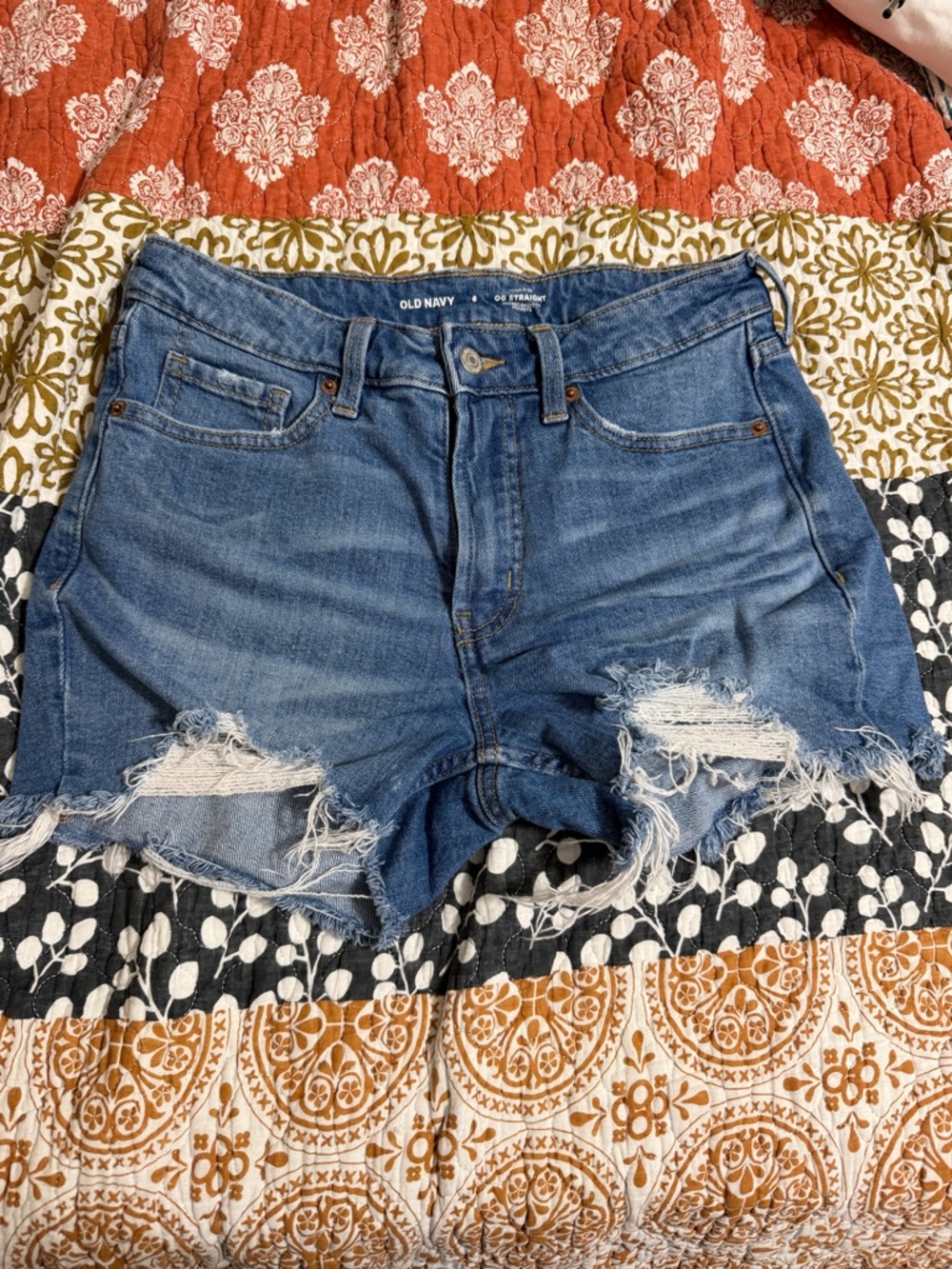 Old Navy Blue Distressed Cutoff Jean Shorts
